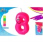CANDELA FLUO NUMERO 8 EAN 8032732184705 INGROSSO CANDELE COMPLEANNO