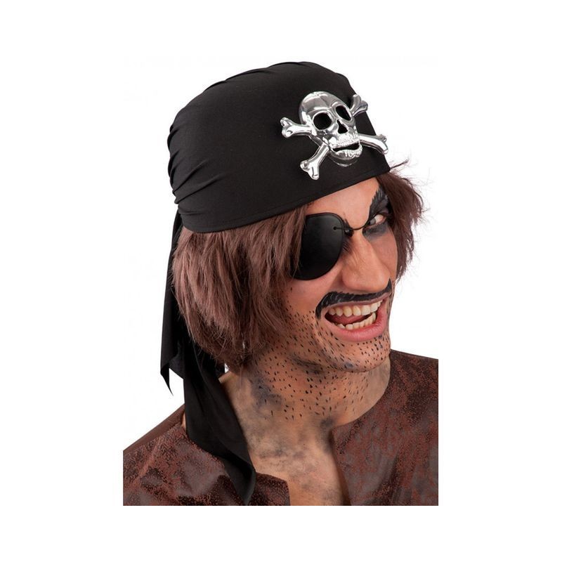 BANDANA PIRATA LUSSO C/ TESCHIO EAN 8004761061111 INGROSSO CAPPELLI E CERCHIETTI DI CARNEVALE