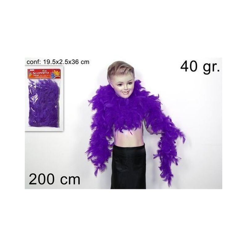 SCIARPETTA PIUME VIOLA 200CM 40GR EAN 8033113183546 INGROSSO SET E ACCESSORI TRAVESTIMENTI