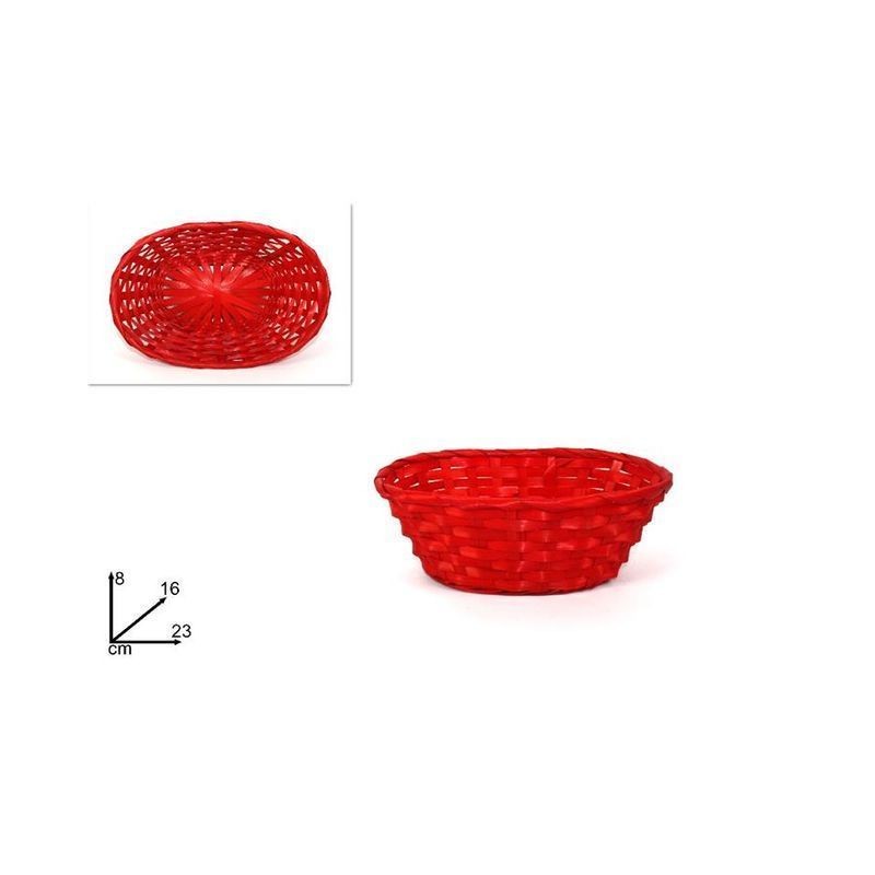 CESTO INTRECCIATO OVALE 23CMX16CM ROSSO EAN 8033113369506 INGROSSO CESTI PER LA CASA