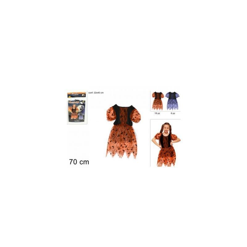 VESTITO HALLOWEEN 70CM 2COLORI 1-2 ANNI EAN 8033113453724 INGROSSO COSTUMI HALLOWEEN BIMBO