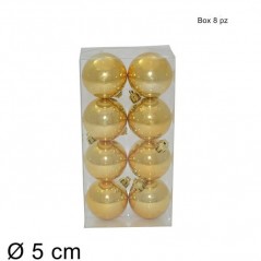 INGROSSO ARTICOLI NATALIZI PALLINE 5CM SET 8PZ ORO IN BOX PVC 8033113464997 INGROSSO ADDOBBI ALBERO NATALE