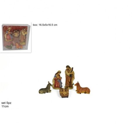 NATIVITA 11CM SET 5PZ PVC BOX 58504,S/5 EAN 8033113483981 INGROSSO PERSONAGGI PER IL PRESEPE E ANIMALI