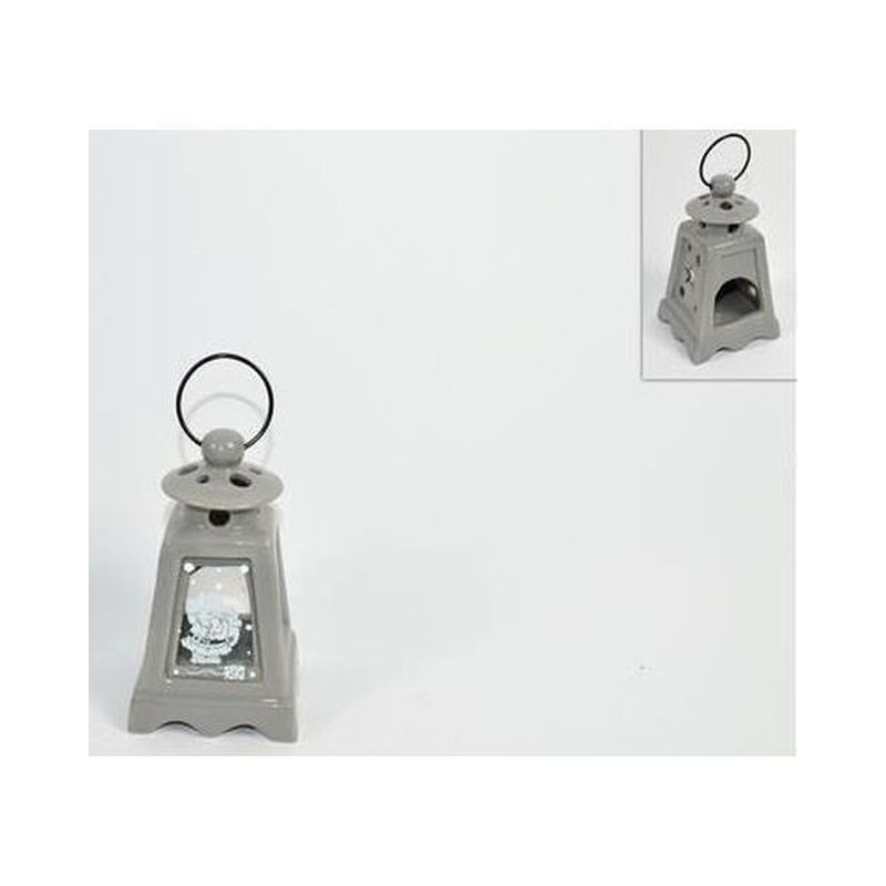 LANTERNA CERAMICA PORTA TEA LIGHT GRIGIA EAN 8033113560545 INGROSSO CANDELE PER LA CASA