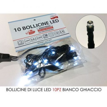 BOLLICINE DI LUCE LED 10PZ GHIACCIO EAN 8015361889678 INGROSSO LUCI NATALIZIE