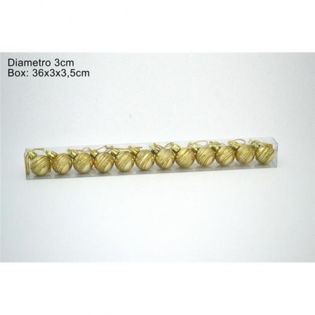 PALLINE 3CM BOX DA 12 PEZZI CHAMPAGNE EAN 8033113207563 INGROSSO PALLINE DI NATALE E PUNTALI