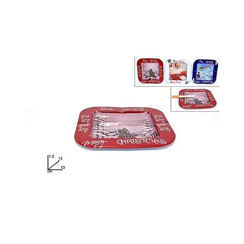 POSACENERE NATALIZIO ASSORTITO 13X13CM EAN 8033113736162 INGROSSO ACCESSORI ARREDO TAVOLA NATALIZIA