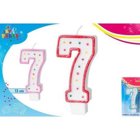 INGROSSO FESTA E PARTY CANDELA CM.13 NUMERO 7 8032732184590 INGROSSO ARTICOLI PER FESTE CANDELE COMPLEANNO