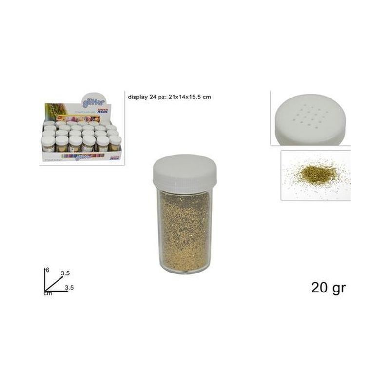 TUBETTO GLITTER GR20 ORO EAN 8033113211928 INGROSSO ARTICOLI PER DECORAZIONI