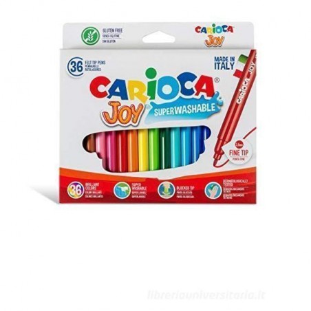 INGROSSO CARTOLERIA CARIOCA PENNARELLO JOY SCATOLA 36PZ 33 X 40.5 X 29 CM 8003511406165 INGROSSO PENNARELLI MATITE COLORATE TEMP