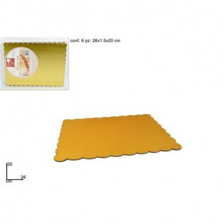 INGROSSO CAKE DESIGN VASSOIO DOLCI RETT. CARTONE 20X26CM ORO 8034048436752 INGROSSO ACCESSORI CAKE DESIGN