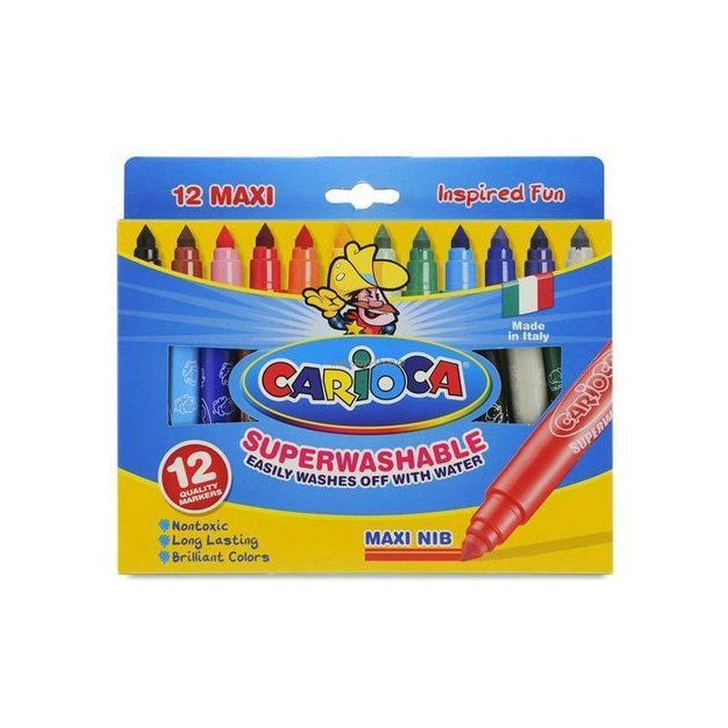 CARIOCA JUMBO 12 PENNARELLI COLORATI EAN 8003511405656 INGROSSO PENNARELLI