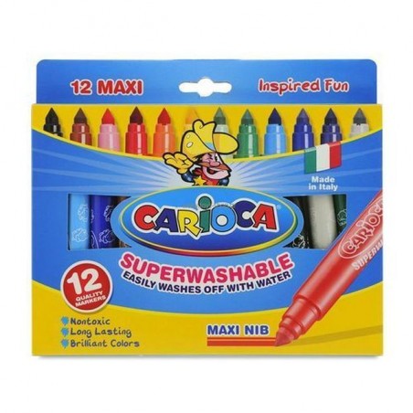INGROSSO CARTOLERIA CARIOCA PENNARELLO JUMBO SCATOLA 12PZ 32.2 X 37.3 X 22.6 CM 8003511405656 INGROSSO PENNARELLI MATITE COLORAT