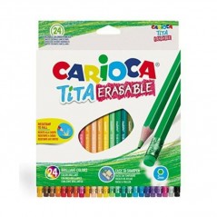 INGROSSO CARTOLERIA CARIOCA 24 MATITE TITA CANCELLABILE COL. 8003511429386 INGROSSO PENNARELLI MATITE COLORATE TEMPERE