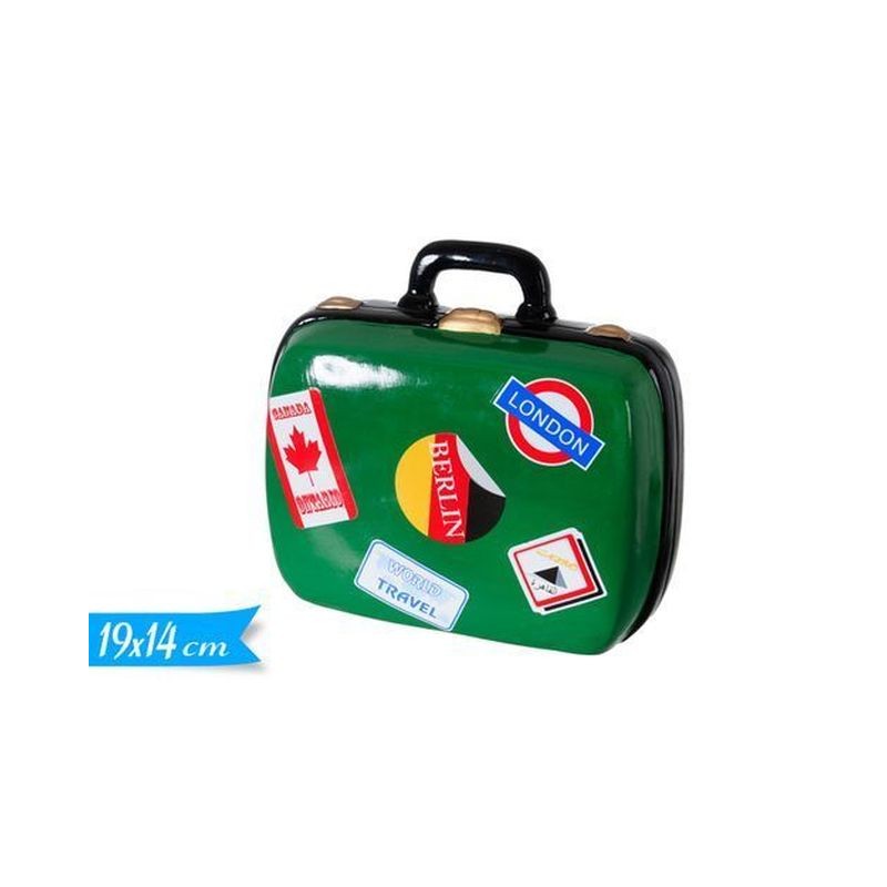 SALVADANAIO VALIGIA C/STAMPE EAN 8032732193547 INGROSSO SALVADANAI E OROLOGI