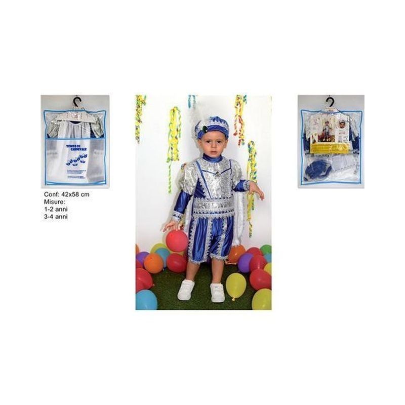 VESTITO PRINCIPE AZZURRO BIMBO 1/2 3/4 EAN 8033113838163 INGROSSO COSTUMI CARNEVALE BAMBINO