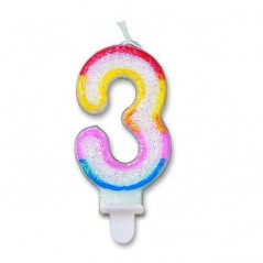 INGROSSO FESTA E PARTY CANDELINA NUMERO 3 SWEET ASS. 8.5CM 8020834709834 INGROSSO ARTICOLI PER FESTE