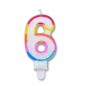 CANDELINA NUMERO 6 SWEET ASS. 8,5CM EAN 8020834709865 INGROSSO CANDELE COMPLEANNO