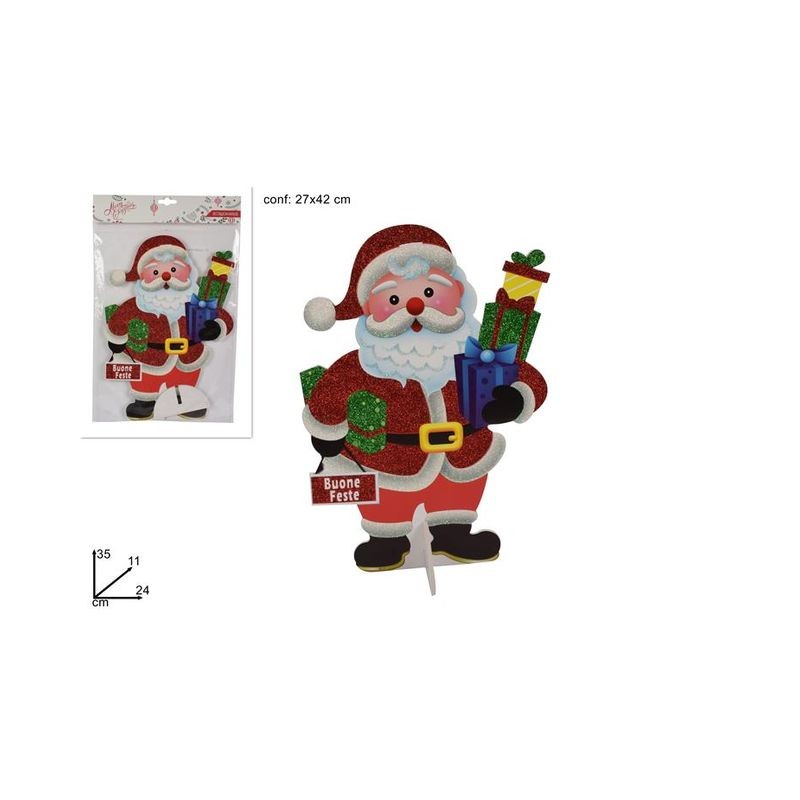 BABBO NATALE CARTONC.35CM BUON NATALE 66 -3/50-3/58-3/BUON NATALE EAN 8033113884283 INGROSSO VETROFANIE