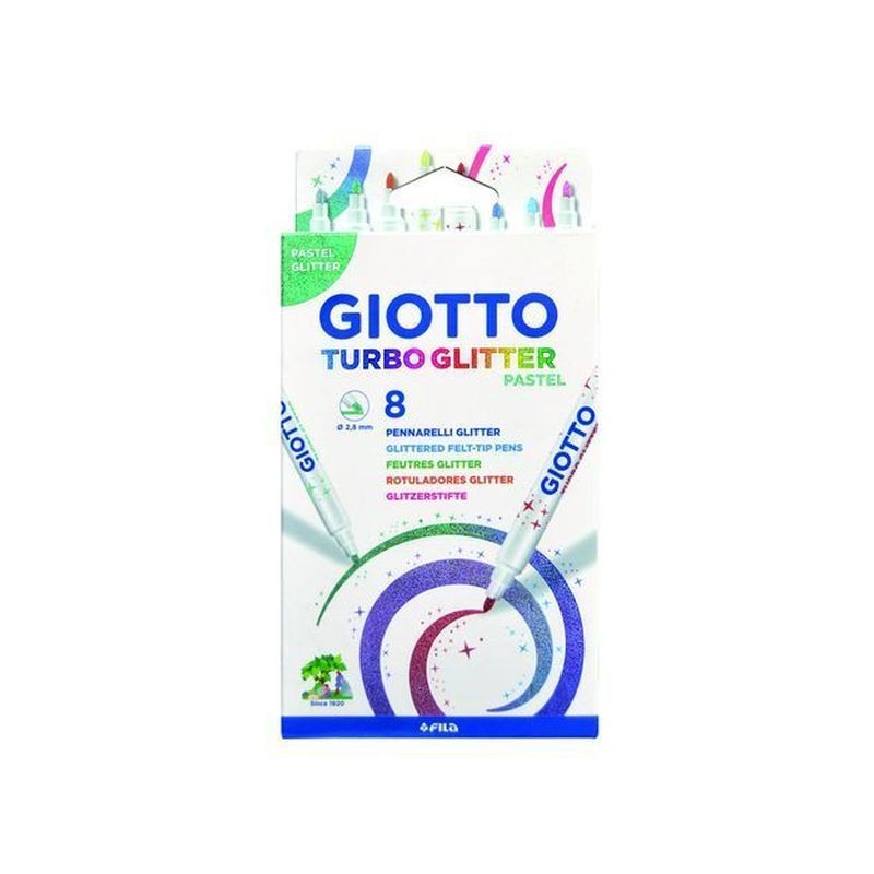 ASTUCCIO 8 TURBO GLITTER PASTEL EAN 8000825008719 INGROSSO ASTUCCI SCUOLA