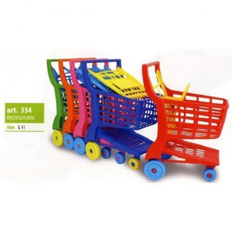 CARRELLO SPESA 41CM IN PLASTICA 5 COLORI EAN 8002936354006 INGROSSO GIOCATTOLI PER EDICOLE