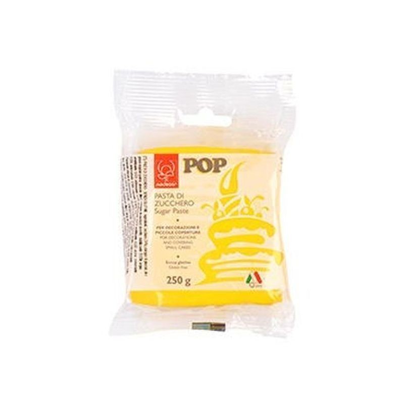 PASTA DI ZUCCHERO POP 250GR GIALLO SOLE EAN 8019447292376 INGROSSO PASTA DI ZUCCHERO