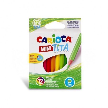 CARIOCA MINI TITA 7CM SCAT. 12PZ. EAN 8003511423230 INGROSSO MATITE COLORATE