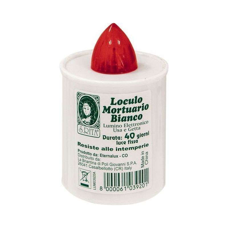 LUMINO PER LOCULO MORTUARIO 40 GG BIANCO EAN 8000061039201 INGROSSO LUMINI E CERI