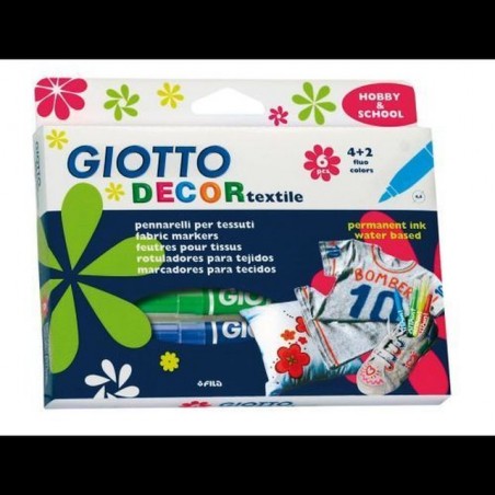 INGROSSO CARTOLERIA GIOTTO DECOR TEXTILE PZ.6 8000825495007 INGROSSO PENNARELLI MATITE COLORATE TEMPERE