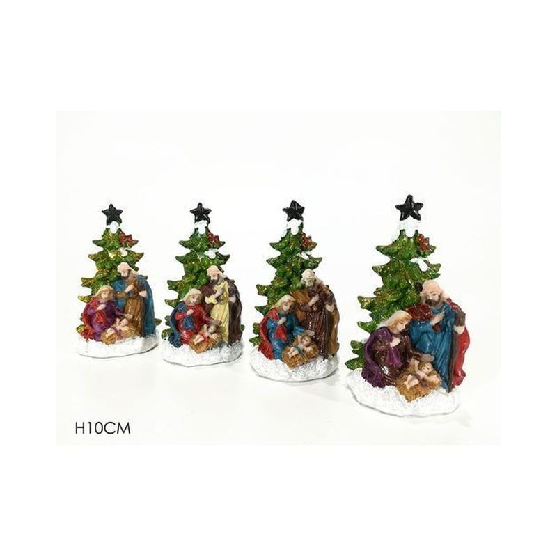 SET NATIVITA C/ALBERO H10CM 4ASS EAN 8015361954246 INGROSSO PERSONAGGI PER IL PRESEPE E ANIMALI