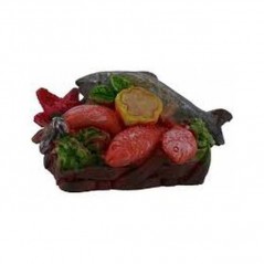 INGROSSO ARTICOLI NATALIZI CESTO CON PESCE CM. 5X3X2.5 IN RESINA 8018623110497 INGROSSO PRESEPE E ACCESSORI