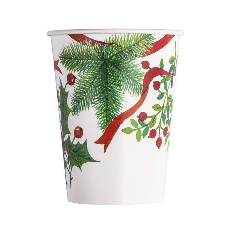 BICCHIERI CART. 250CC 10PZ CHRISTMAS TRE EAN 8030653158911 INGROSSO BICCHIERI NATALIZI