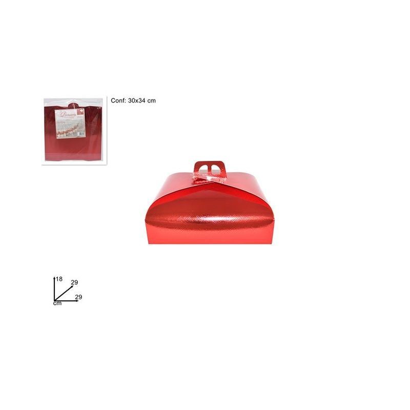 CONTENITORE TORTA CARTONE 29X29CM ROSSO EAN 8033113825729 INGROSSO SCATOLE NATALIZIE