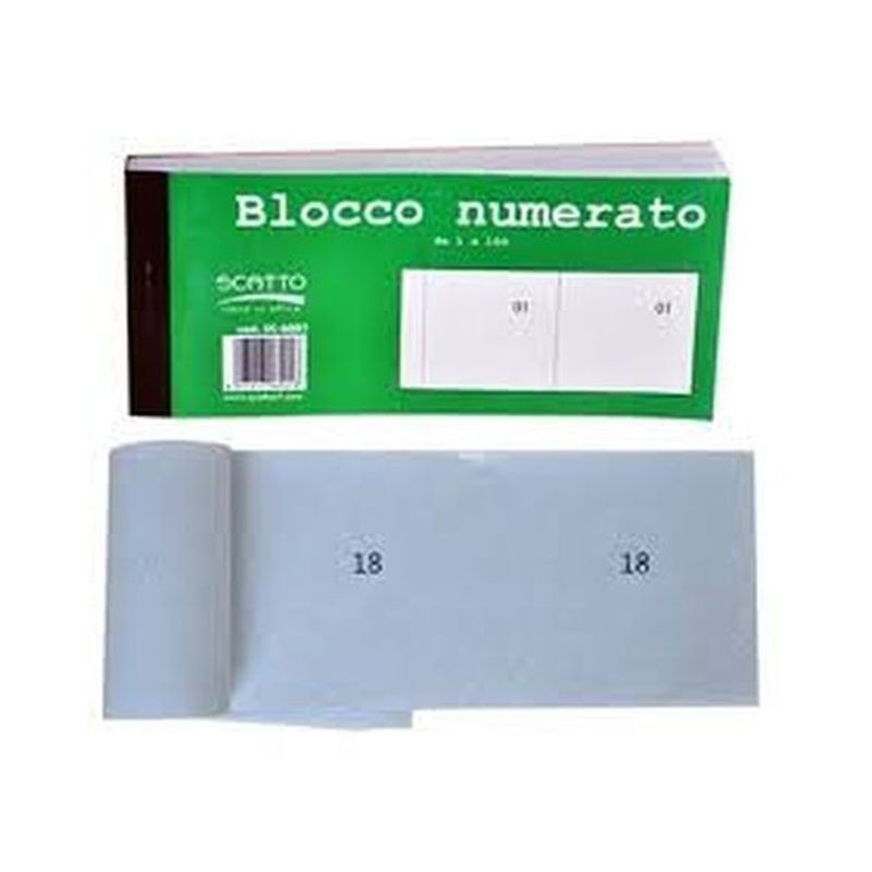 BLOCCCO NUMERATO DA 1 A 100 13X6CM EAN 8027217060018 INGROSSO MODULI E SCHEDE