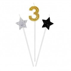 INGROSSO FESTA E PARTY CANDELINE N.3 PZ.3 CM.16 PICKS PRESTIGE 8020834741636 INGROSSO ARTICOLI PER FESTE