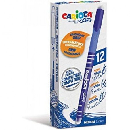 CARIOCA OOPS ERASABLE PEN BOX BLU C.12 EAN 8003511320362 INGROSSO PENNE PER LA SCUOLA