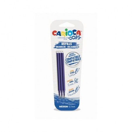 CARIOCA OOPS REF BLU BL 3PZ PENNE CANCEL EAN 8003511450410 INGROSSO REFIL RICARICHE PER PENNE