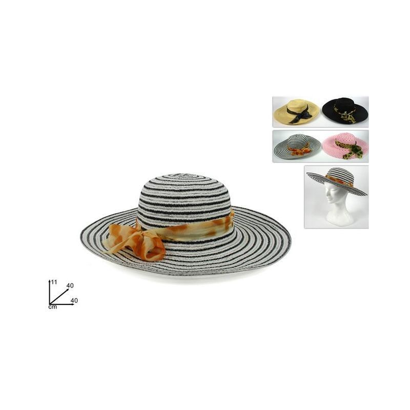 CAPPELLO PAGLIETTA DONNA CON FIOCCO 4 AS EAN 8034048383896 INGROSSO CAPPELLI ESTIVI