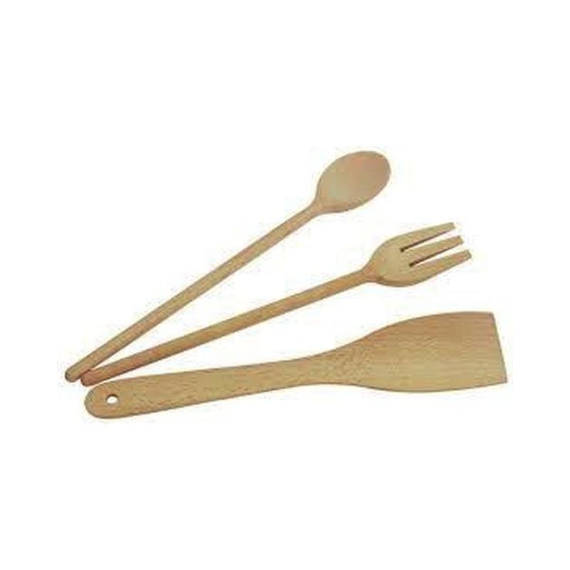 TRIS CUCCHIO/FORCHETTA/PALETTA LEGNO EAN 5903456002428 INGROSSO ACCESSORI CUCINA