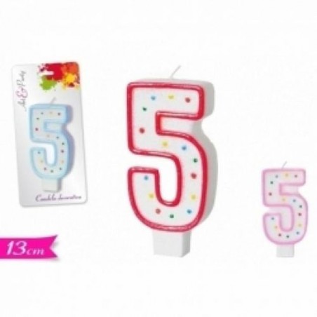 INGROSSO FESTA E PARTY CANDELA CM.13 NUMERO 5 8032732184576 INGROSSO ARTICOLI PER FESTE CANDELE COMPLEANNO