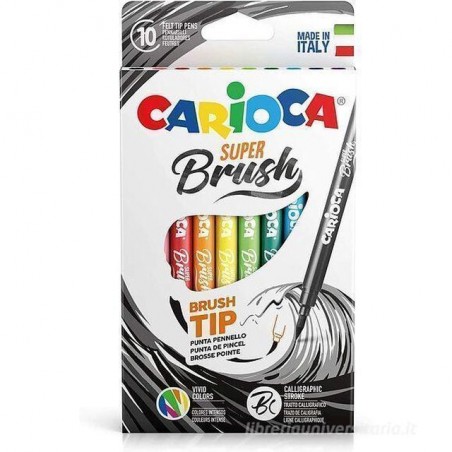 INGROSSO CARTOLERIA CARIOCA BRUSH BOX 10PZ 8003511429379 INGROSSO PENNARELLI MATITE COLORATE TEMPERE