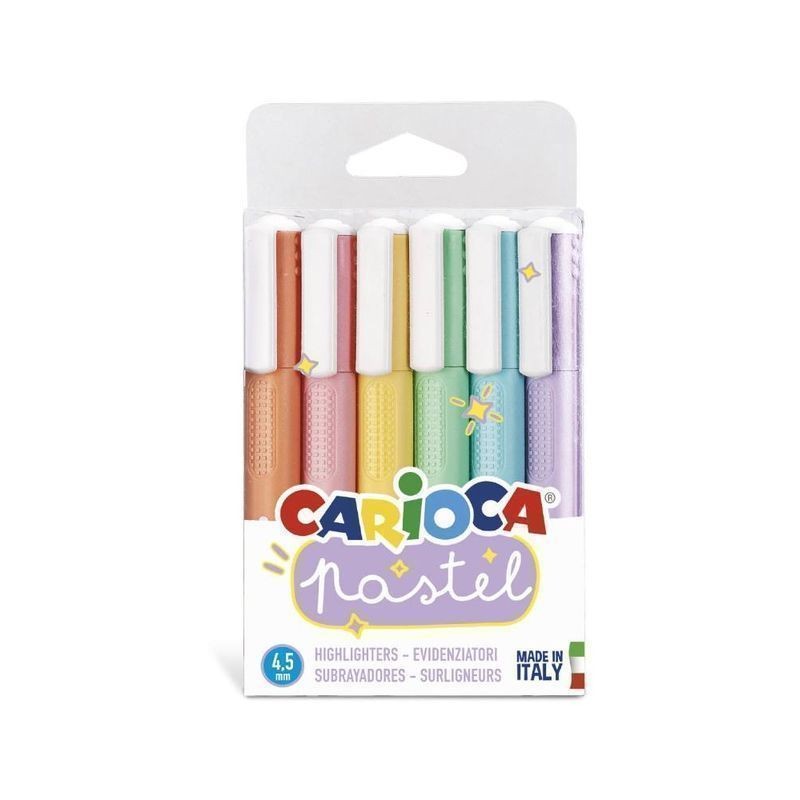CARIOCA PASTEL HIGHL PET BOX 6PZ EAN 8003511430337 INGROSSO PENNARELLI