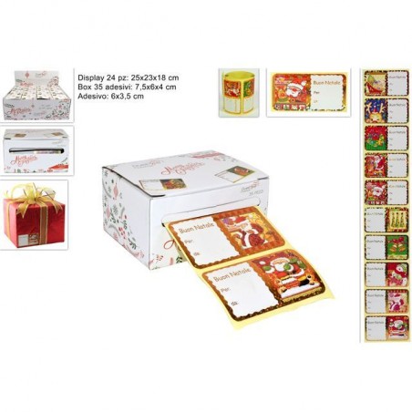 BOX 35 ADESIVI CHIUDIPACCO EAN 8033113343698 INGROSSO BIGLIETTI NATALIZI