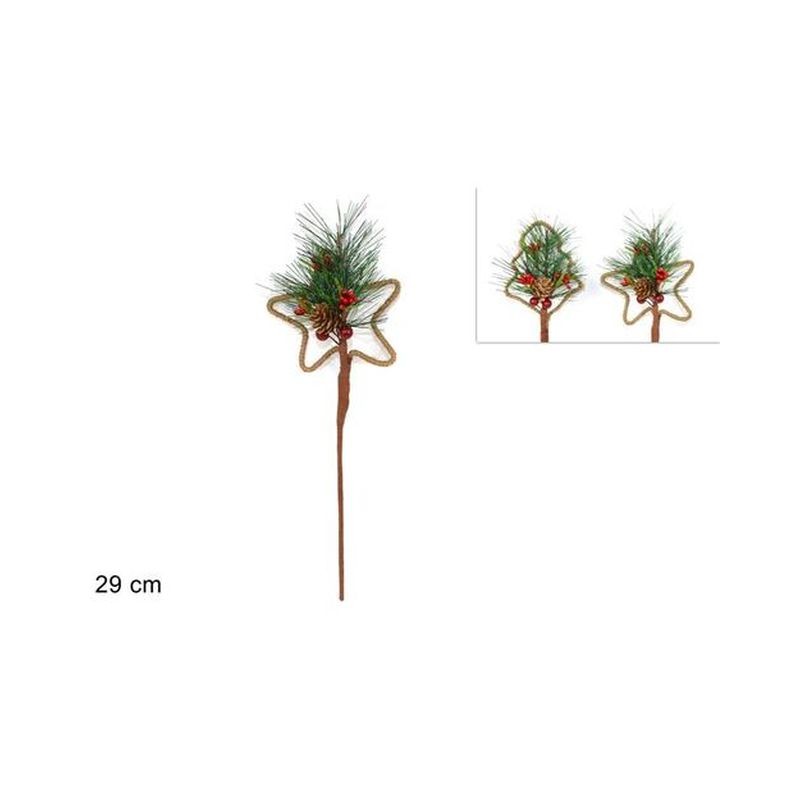 STELO RAMETTO PIGNE E BACCHE 2ASS EAN 8033113594250 INGROSSO FIORI FINTI NATALIZI