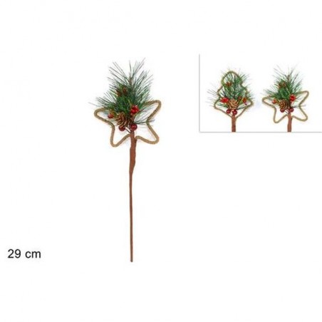 STELO RAMETTO PIGNE E BACCHE 2ASS EAN 8033113594250 INGROSSO FIORI FINTI NATALIZI