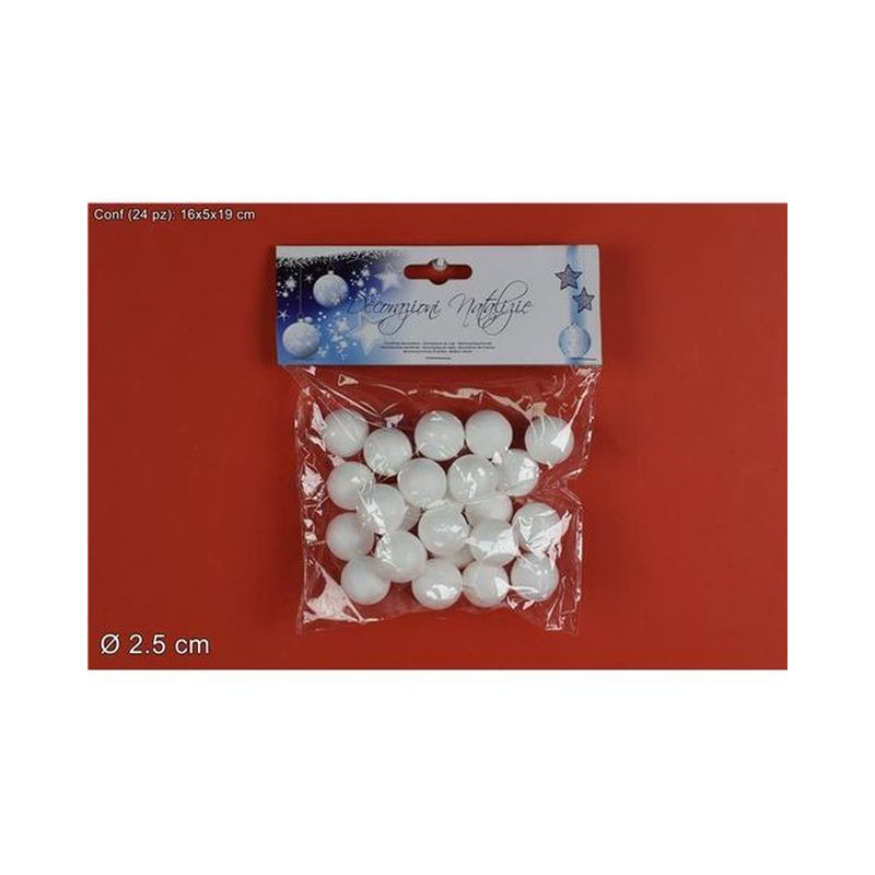 PALLINE POLISTIROLO 2,5CM 24PZ EAN 8033113770081 INGROSSO ARTICOLI DECORAZIONI NATALIZIE