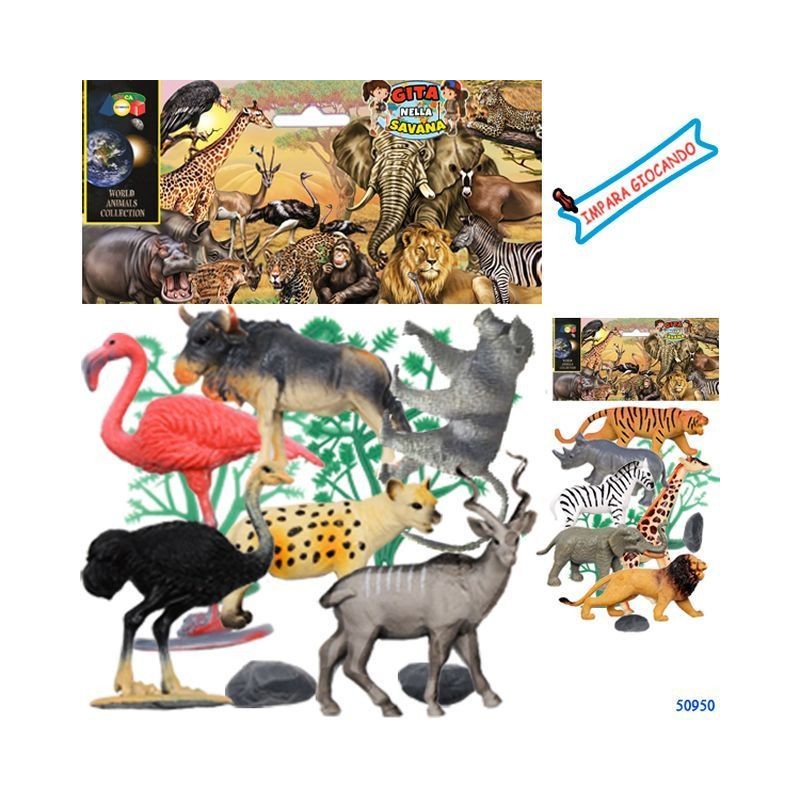 BUSTA ZOO GITA NELLA SAVANA ASS. EAN 8057438021550 INGROSSO BUSTE ANIMALI GIOCATTOLO