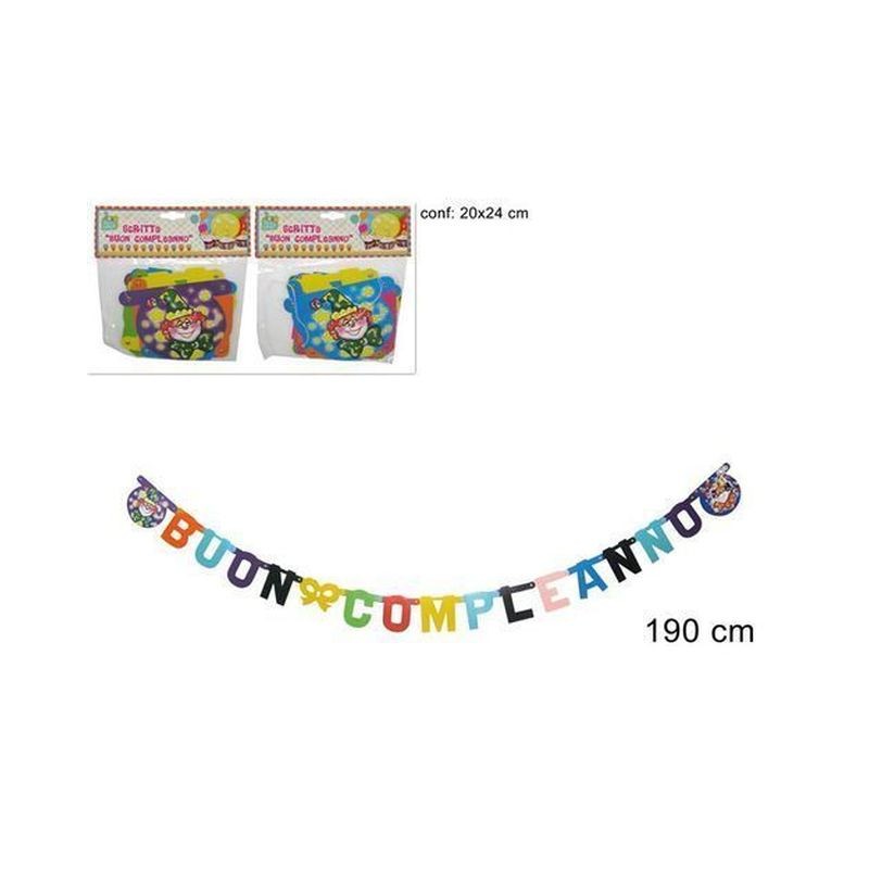 SCRITTA BUON COMPLEANNO WO-DE-CR EAN 8027501132070 INGROSSO FESTONI PER PARTY