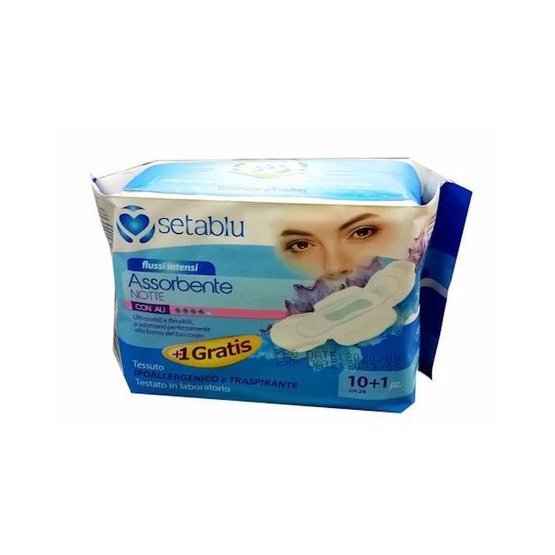 ASSORBENTI C/ALI NOTTE 10+1PZ 28CM EAN 8059174593025 INGROSSO ACCESSORI IGIENE