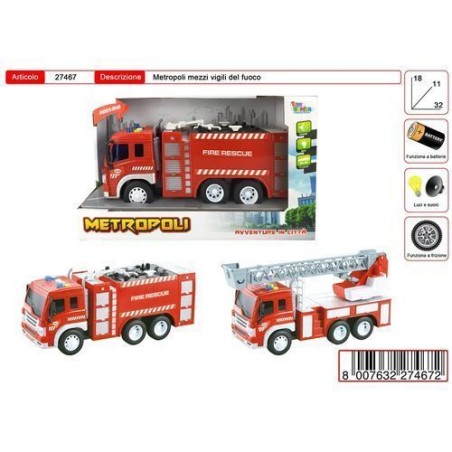 METROPOLI MEZZI FUOCO EAN  INGROSSO MODELLINI AUTO LUCI E SUONI